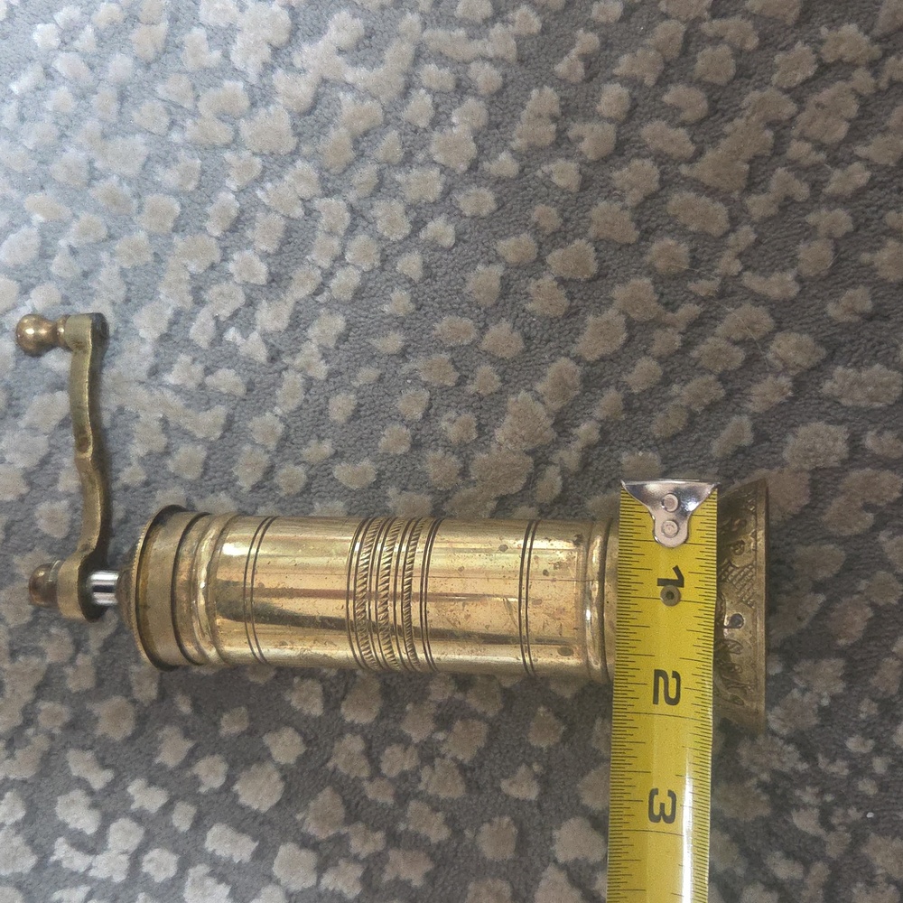 Vintage Brass  Grinder Possibly Salt And Pepper Or Coffee - Picture 3 of 11